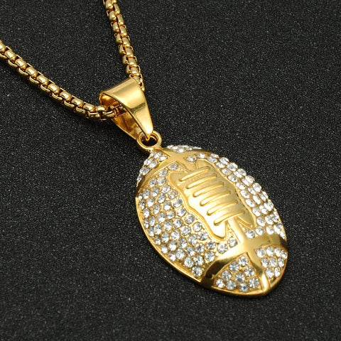 FOOTBALL PENDANT NECKLACE